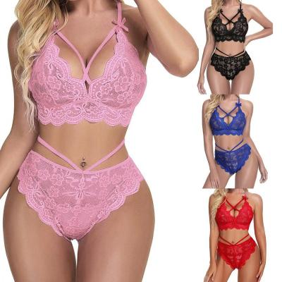 China Hot Selling High Quality Girls Panties Lace Up Mesh Bra Thong Girl Lingerie Women's Sexy Underwear Sexy Set for sale