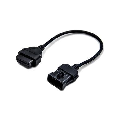 China Opel 10Pin OBD OBD2 Connector Cable Works For Vauxhall/Opel OPCOM Adapter Opel Diagnostic 10 Pin To OBDII 16 Pin for sale