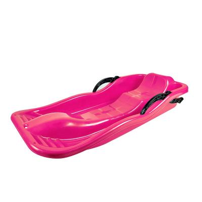 China HDPE Kids and Adult Large Durable Plastic Snow Sled Toboggan Sled with Rope and Brake for sale