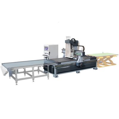 China 2500*1260*200mm Hollyhy HK40 CNC ATC Woodworking Wood Cutting Engraving 3 Axis Nesting ATC CNC Router For Furniture Making for sale