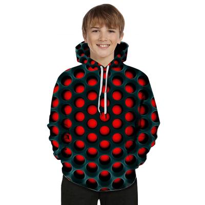 China Anti-wrinkle European and American explosive honeycomb 3d digital printing hoodie boy for sale