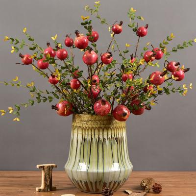 China PT4401A natural touch artificial flowers pomegranate dried floral branch simulation fruit berry plastic bouquet for sale