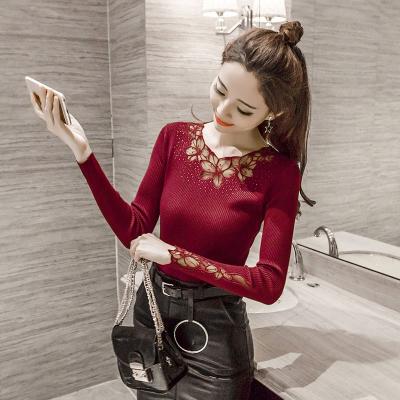 China PT0834A Breathable Wholesale Autumn Women Lace Up Perspective Sweater for sale