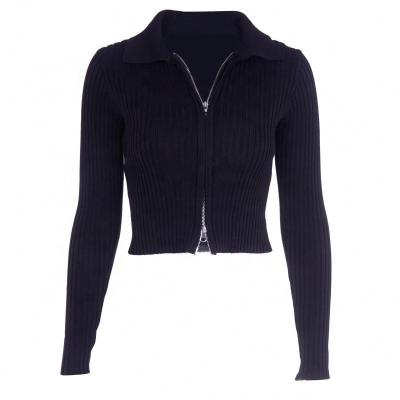 China New PT3779A Anti Shrink Sweater Women Warm Zipper Knit Cardigan for sale