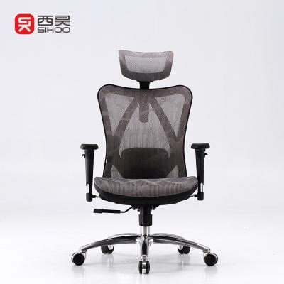 China (Height) 2022 Modern Hot Sale SIHOO M57 Adjustable Foshan Boss Gray Mesh Swivel Reclining Office Chair With Footstool for sale