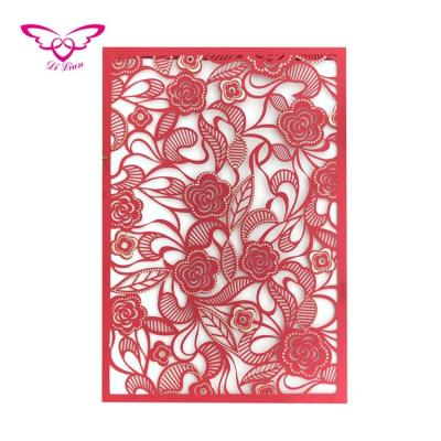 China Perfect China Laser Cut And Gold Flower Hot Stamping Happy Birthday And Wedding Greeting Cards for sale