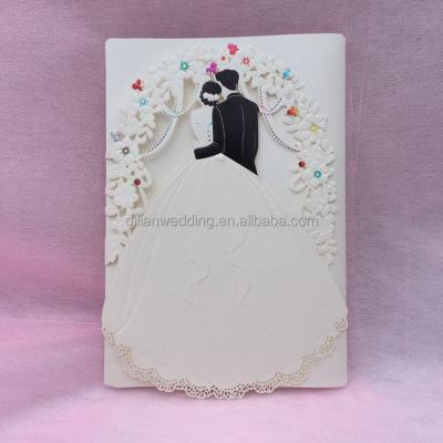 China Europe 2017 Latest Romantic Bride and Groom Wedding Card Designs for sale