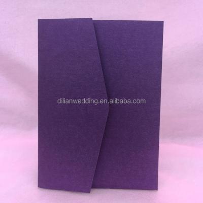 China Three Times Dark Purple Pocket Invitation Envelopes for sale