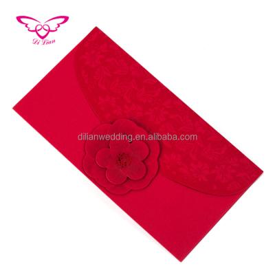 China Lovely Pocket Style Flower Chinses Lucky New Year Red Envelope for sale