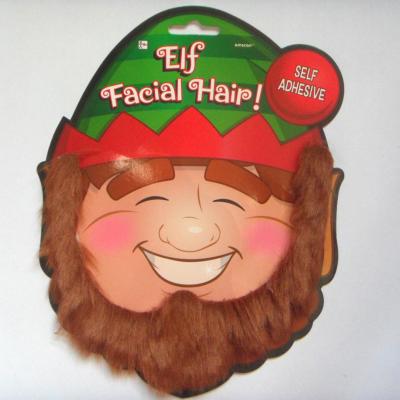 China Gift Mustache Self Adhesive Beard Cover Christmas Elf Facial Hair Fake Head Mustache for sale