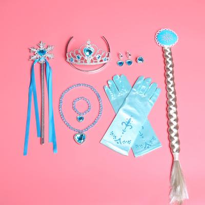 China Gift Magic Wand 4 Pcs Frozen Tiara Crown Anna Elsa With Frozen Hair Clips for sale