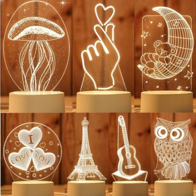 China Promotional Custom Acrylic Anime Night Lamp Table Gift LED 3D USB Lamp LED 3D Night Light Acrylic Night Light for sale