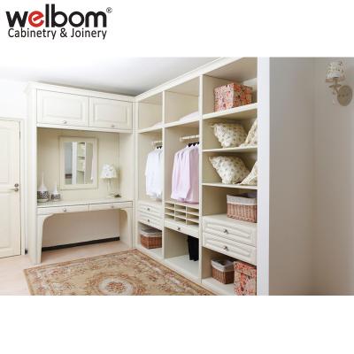 China Modern Design Adjustable Wood Bedroom Open (Height) White Walk In Closet Wardrobe for sale