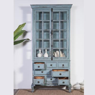 China Classic bookcase the bookcase with pine the color is blue for sale