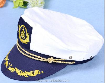 China breathable & Waterproof Factory Customize OEM Embroidery Cotton Sea Captain Navy Hat for sale