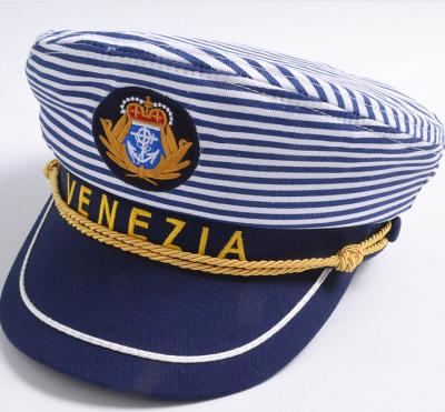 China Polyester Navy Officer Blue Peaked Visor Hat for sale