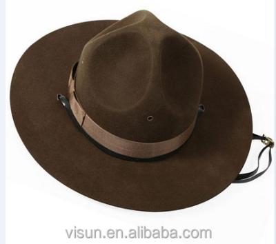 China Character Factory Wool Scout Canadian Mountie Hat Ranger Hat Adult Direct 100% Drill Sergeant Brown Hat for sale