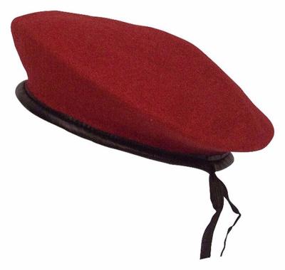 China Red Custom Character Logo Army Beret Caps Wool Military Beret for sale