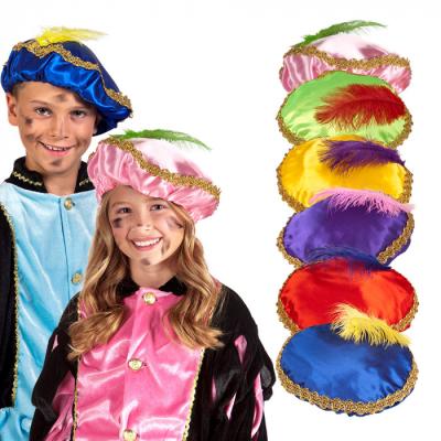 China Traditional Belgian Dutch character child Peter hats with feather for holiday Sinterklaas St.Nicolaas for sale