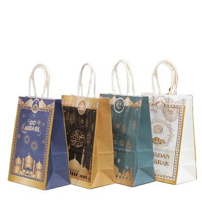 China Gift & Craft 100pcs Mubarak Decor For Muslim Event Party Supplies Ramadan Mubarak Ornaments Packaging Box Islam Paper Home Wrapping Bag for sale