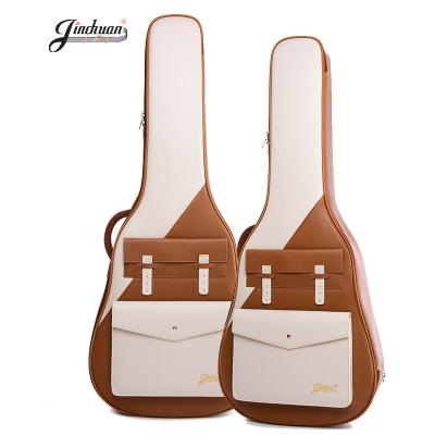 China Wholesale Guitar Bag Gitar/Bass Jinchuan Factory Travel PU 41 Inch Acoustic Guitar Case Classic Leather Yole Bag for sale