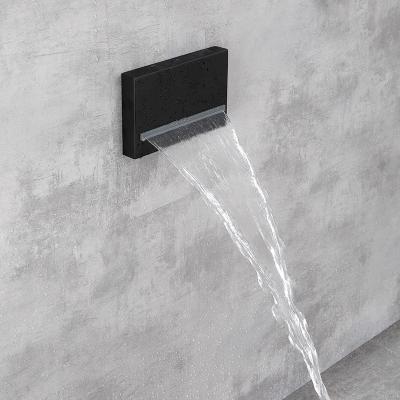 China Without Needle M Boenn Rectangle Brass Shower Spout Waterfall Faucet Bath Shower Accessories Pour Faucets Spout Filler Matt Black Color for sale