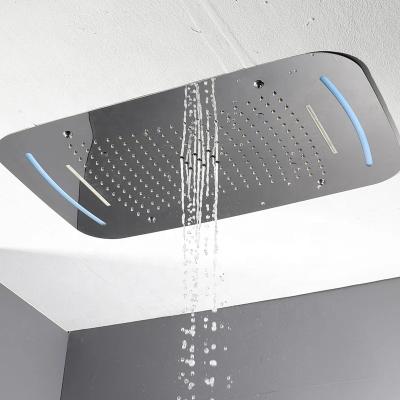 China Needleless M Boenn Embedded Ceiling Mounted Large Bathroom Shower Head Touch Screen LED Light Rainfall Showerhead Bubble Showers SPA for sale