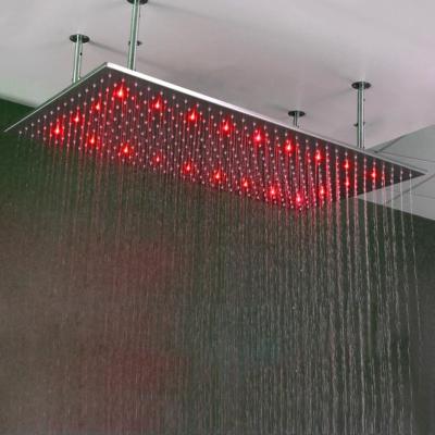 China Without Switch M Boenn Bathroom High Pressure Rain Shower Head 400*800mm Temperature Control LED Spa Showerhead Brushed Ceiling Showers for sale