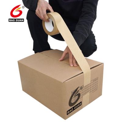 China Eco-Friendly Waterproof No PE Coated Logo Printed Tape Programmable Reinforced Paper Tape Self Adhesive Gummed Kraft Paper For Carton Sealing for sale