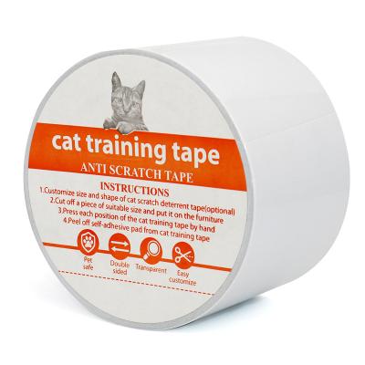 China Cat Anti Scratch Training Sticky Strips Waterproof Transparent Tape, Double Sided Clear PET Safty Furniture Protector Stickers for sale