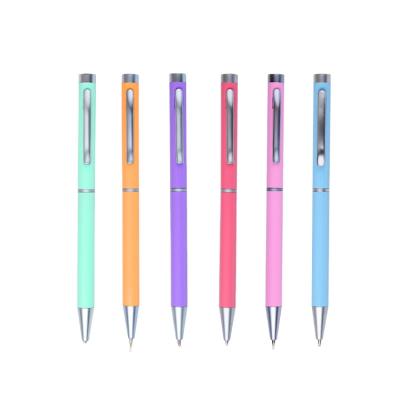 China office & 2020 hot sale hot sale metal pen 2020 school twist ball pen stylish colorful pen hotel metal pen with logo for sale