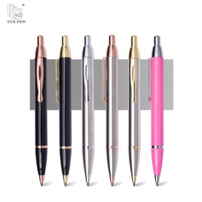 China Writing length can reach 800m pen metal pen engraving promotional ballpoint pen with press action for sale