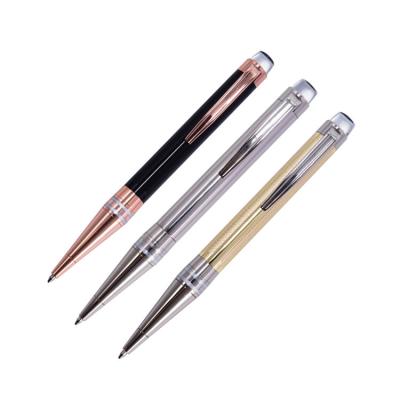 China office & High Quality Personalized School Pen 2019 Hotel Gift Metal Trackball Black Pen With Logo for sale