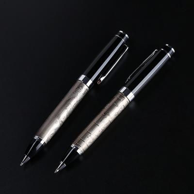 China office & School Pen High Quality Luxury Heavy Gift World Map Pattern Metal Pen Big For Men for sale