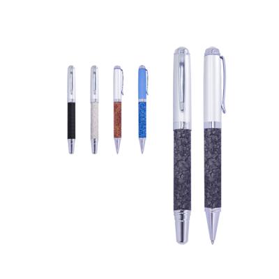 China Advertising Customized Gifts 2020 Color PU Leather Ballpoint Pen Gift Embossed Ballpoint Pens for sale