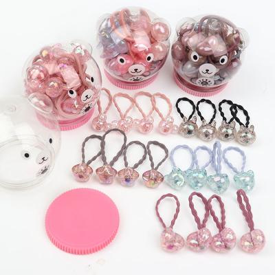 China Hot Selling Hair Decoration Bursting Bear Boxed Baby Hair Rope Elastic Hair Bands Cartoon Animal Hair Bungee Set Cartoon Animal Hair Ring Bears For Babies Ponytail for sale