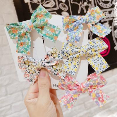 China Decorate New Hot Sale Spring Style 3pcs/set Kids Fabric Butterfly Clips Hair Bows For Girls Hair Accessories for sale