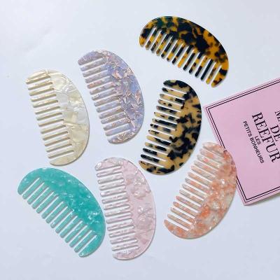 China Hot Sale 2.5mm Thickness Fashion Turtle Shell Hair Brush Combs High Quality Marble Texture Acetate Hair Comb For Women for sale