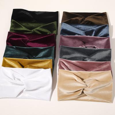 China Wholesale 2021 Fashion Autumn Yoga Running Criss Cross Headbands Sports Workout Hair Bands Hairscarf Turban Cloth Headbands For Women for sale