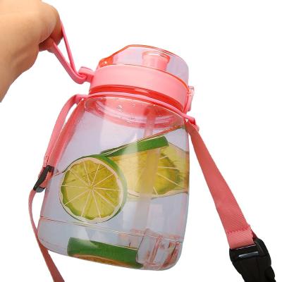 China Double 1L Portable Water Cup DIY Big Belly Cup Large Capacity Water Cup Cartoon Kettle Viable Mouth for sale