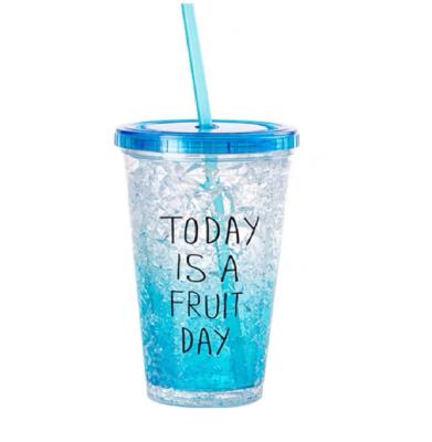 China Freezer safe. Eco Friendly 16oz Frost Straw Ice Cups Fashion Flat Mugs in Double Wall Frosty Freezer Mugs in Various Colors for sale