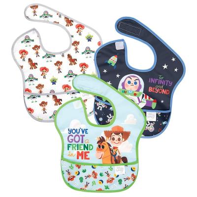 China High Quality Custom Made BPA Free Food Grade Cotton Baby Soft Waterproof Bib With Food Catcher For Baby Bibs for sale