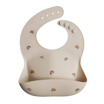 China High Quality Custom Made BPA Free Food Grade Silicone Soft Waterproof Baby Bib With Food Catcher For Baby Bibs for sale