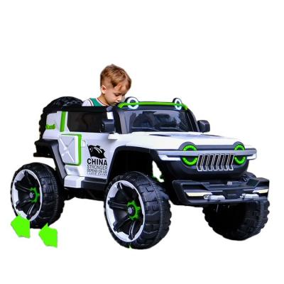 China Ride On Toy Four Wheels Electric Shock Absorbers Car For Kids Large LED Lights Dual Seat 12v Battery Design Kids Electric Ride On Car for sale