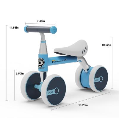 China Ride On Toy Adjustable Handle Baby Walker Bike Kids Learn Balance Car Walking Kids Sliding Four Wheel Bike Toddler Kids Balance Bike for sale