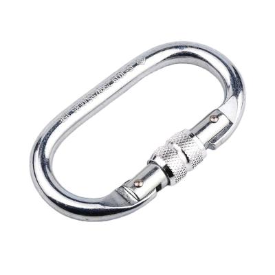 China Good Quality 23kN Hot Screw Carabiner Metal Factory Safety Belt/Steel Climbing Carabiner Hook Equipment Accessories Sale/Falling Protection Harness for sale