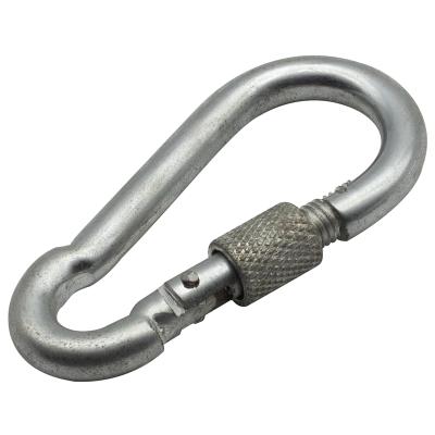 China Custom High Quality Retail Industry Factory Squash Type Mounting Carabiner Stainless Steel Screw Lock Snap Hooks for sale