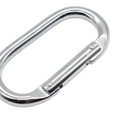 China JENSAN Heavy Industry Customized Bright Quality 23KN Multifunctional Nice Chrome Steel Carabiner Hook Clip For Climbing for sale