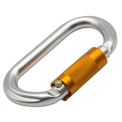 China Heavy Industry Jinsong Factory Custom Aviation 22KN Aluminum Carabiner Self-locking D-type Climbing Hook for sale