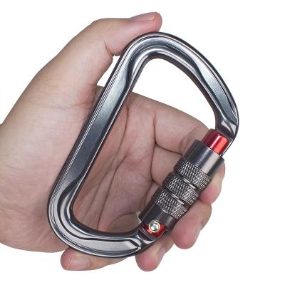 China 2020 New 30KN Carabiner Carabiner 3T Heavy Industry Aluminum Twist Locking Carabiner Hook for sale